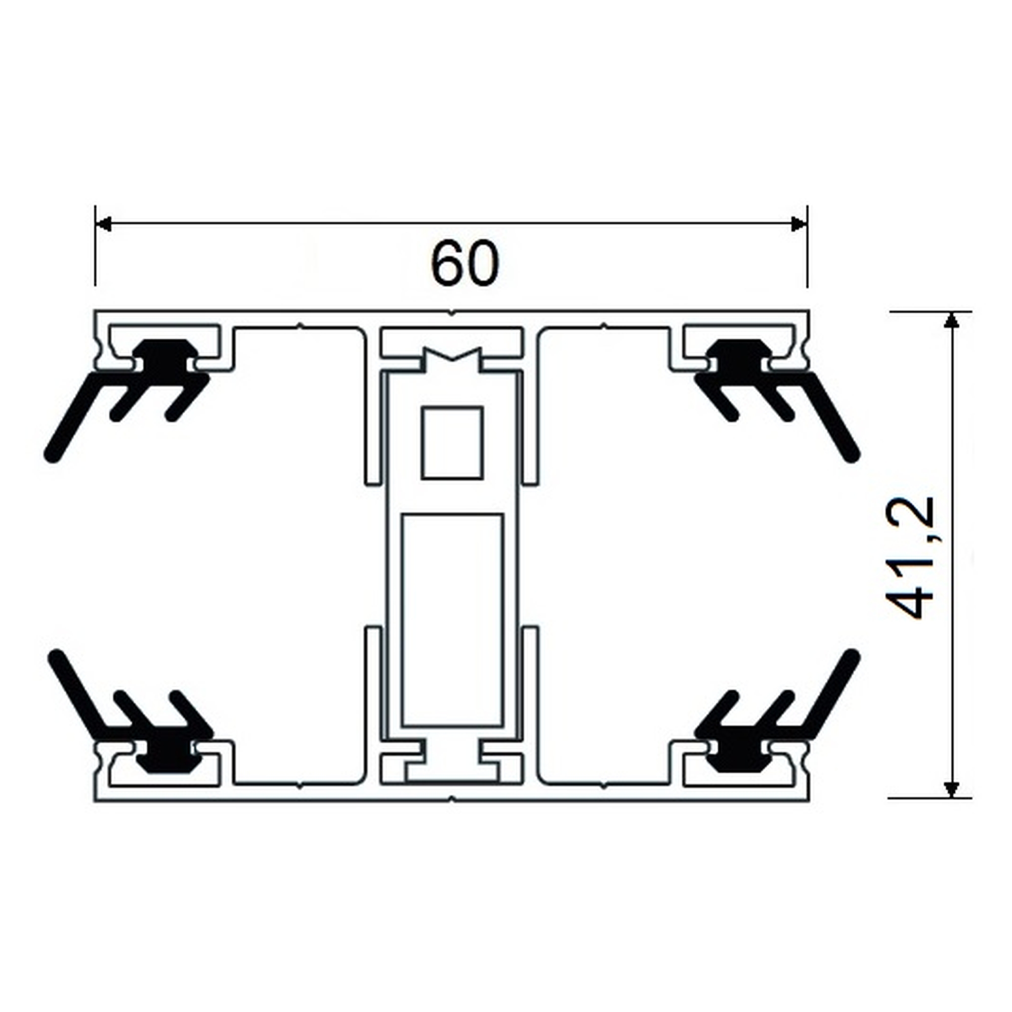 Thermosystem Komplett 25 mm
2000 mm, Verbindungsprofil (3-teilig)
inkl. Dichtungen + 1x Distanzleiste – Bild 4