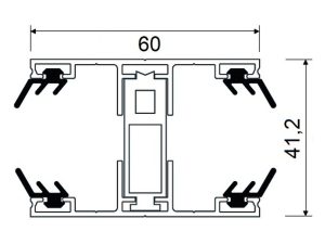 Thermosystem Komplett 25 mm
4500 mm, Verbindungsprofil (3-teilig)
inkl. Dichtungen + 1x Distanzleiste