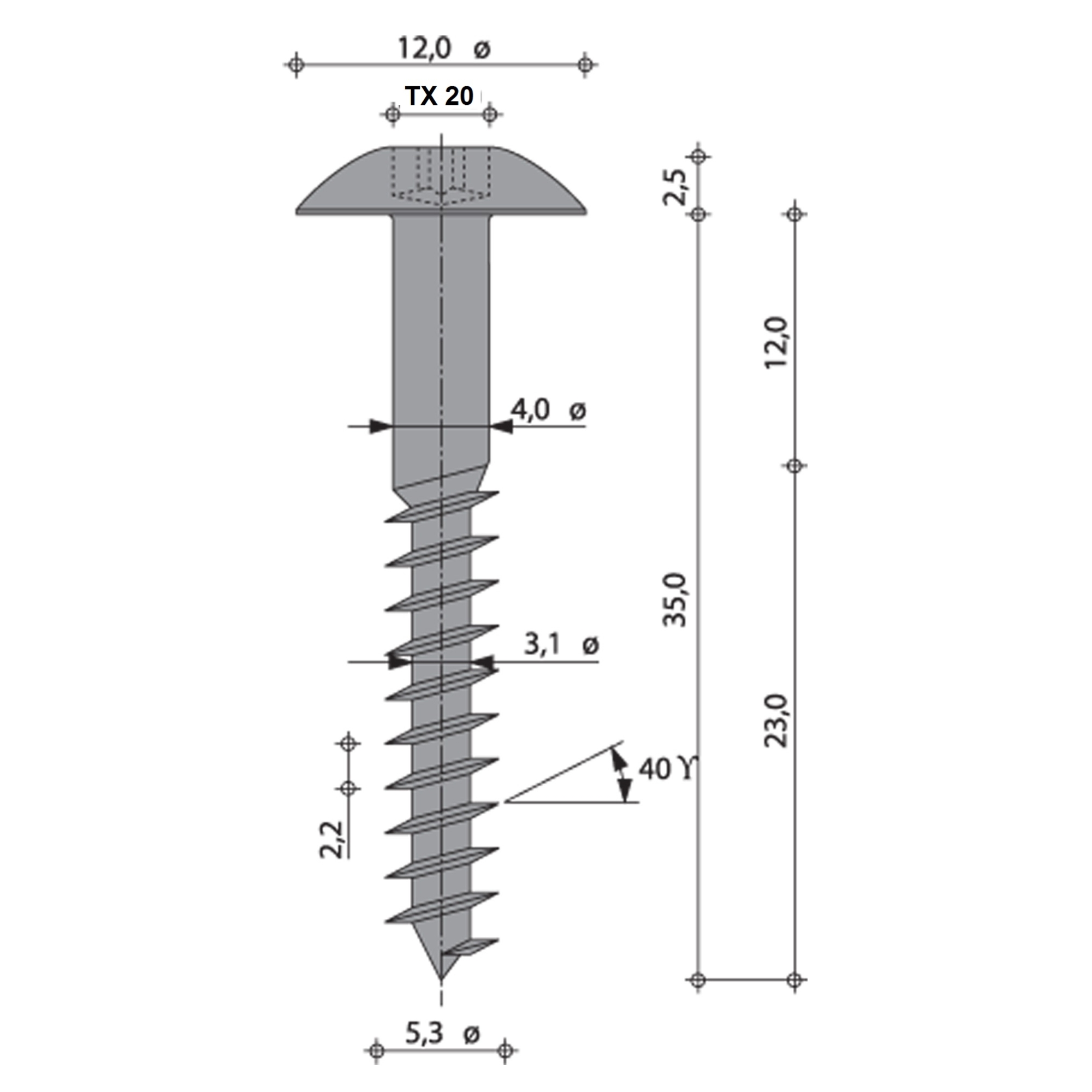 Montageschrauben V4A 8014
5,5 x 35 mm TX-Aufnahme braun – Bild 3