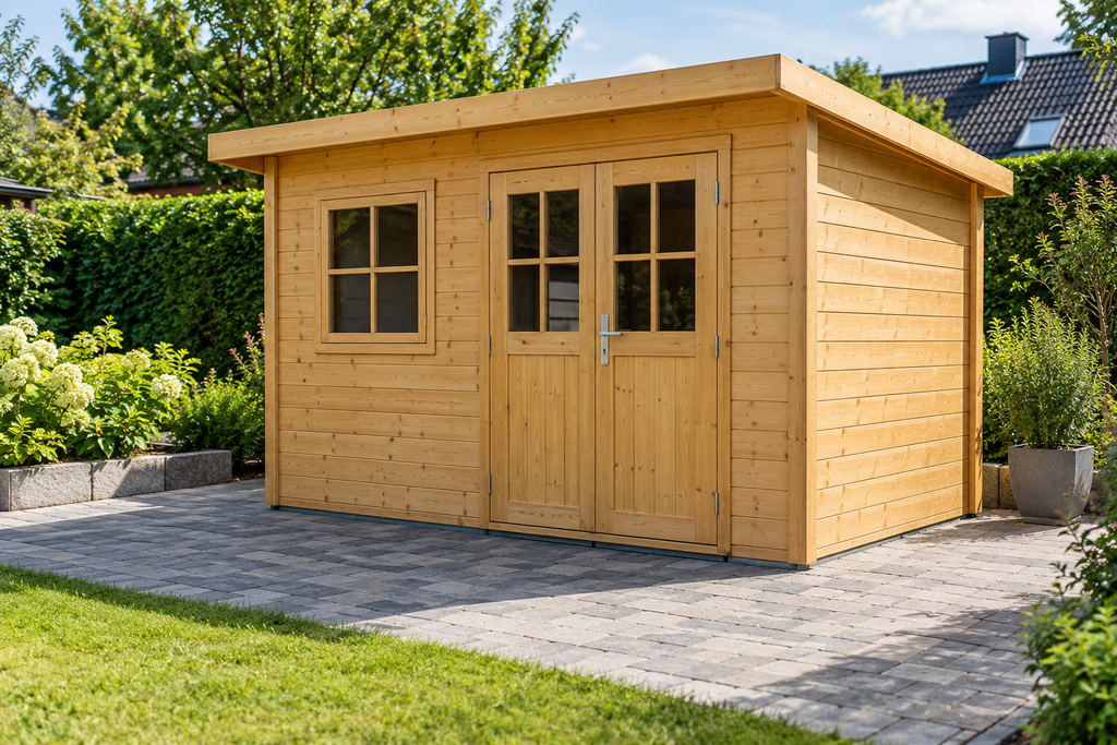 Gerätehaus auf tragfähiger Pflasterfläche