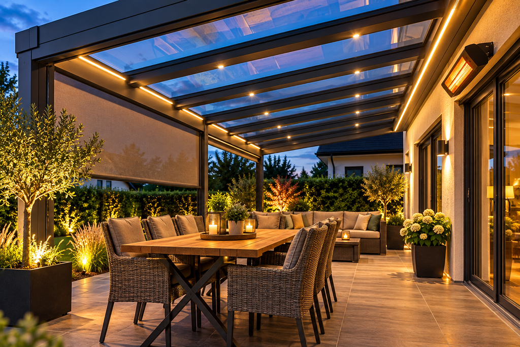 Terrassenüberdachung Zubehör mit LED-Beleuchtung