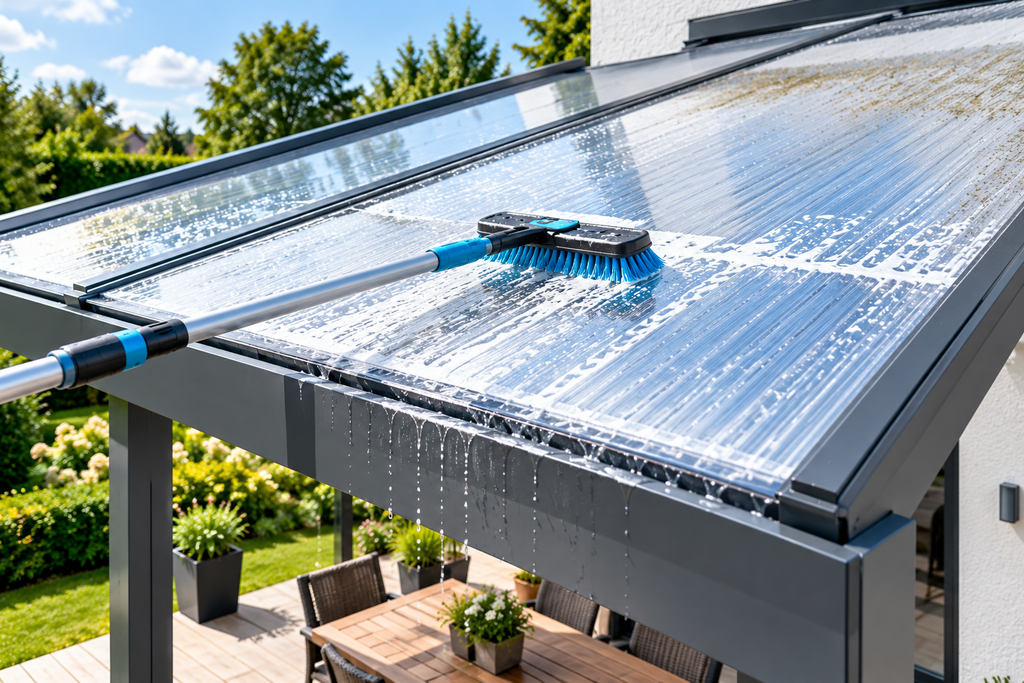 Terrassenüberdachung reinigen – Stegplatten schonend säubern