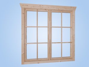 Doppelfenster BxH 2 x 57,5 x 123,5 cm für 45 mm Häuser