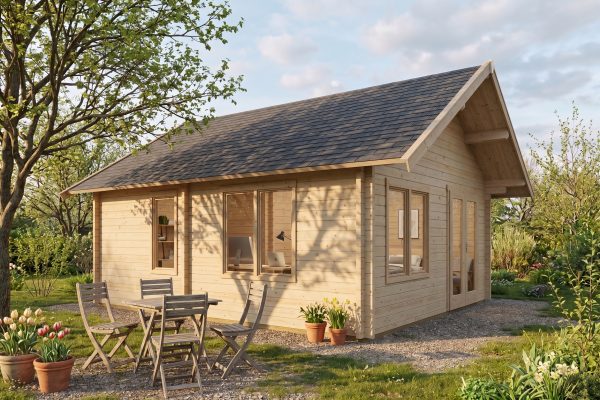 Blockhaus Quebec 500 x 595 cm, natur