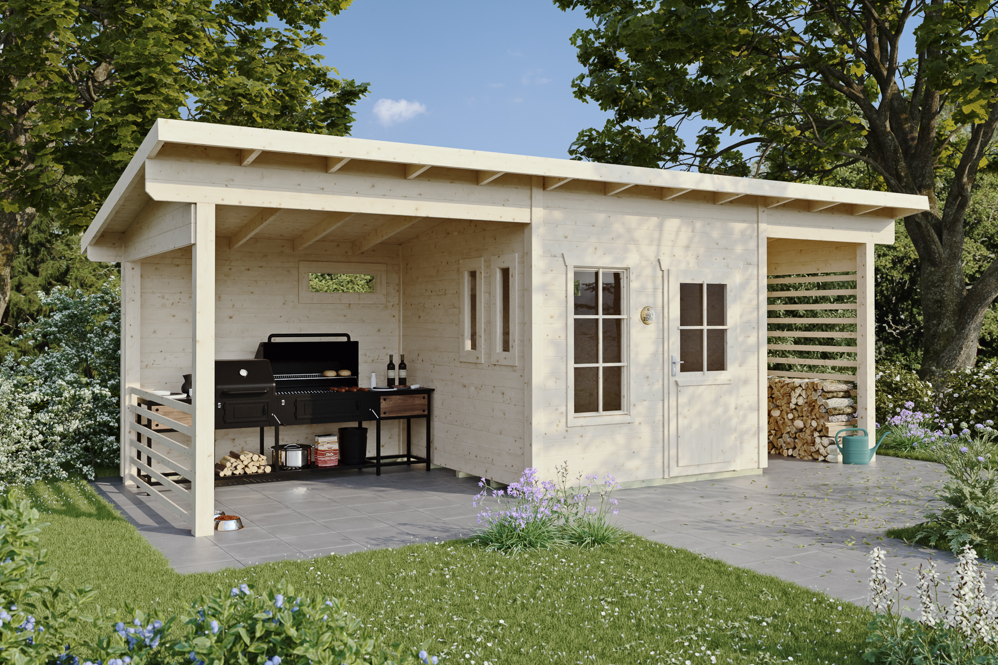Gartenhaus Namur, 690 x 250 cm, natur