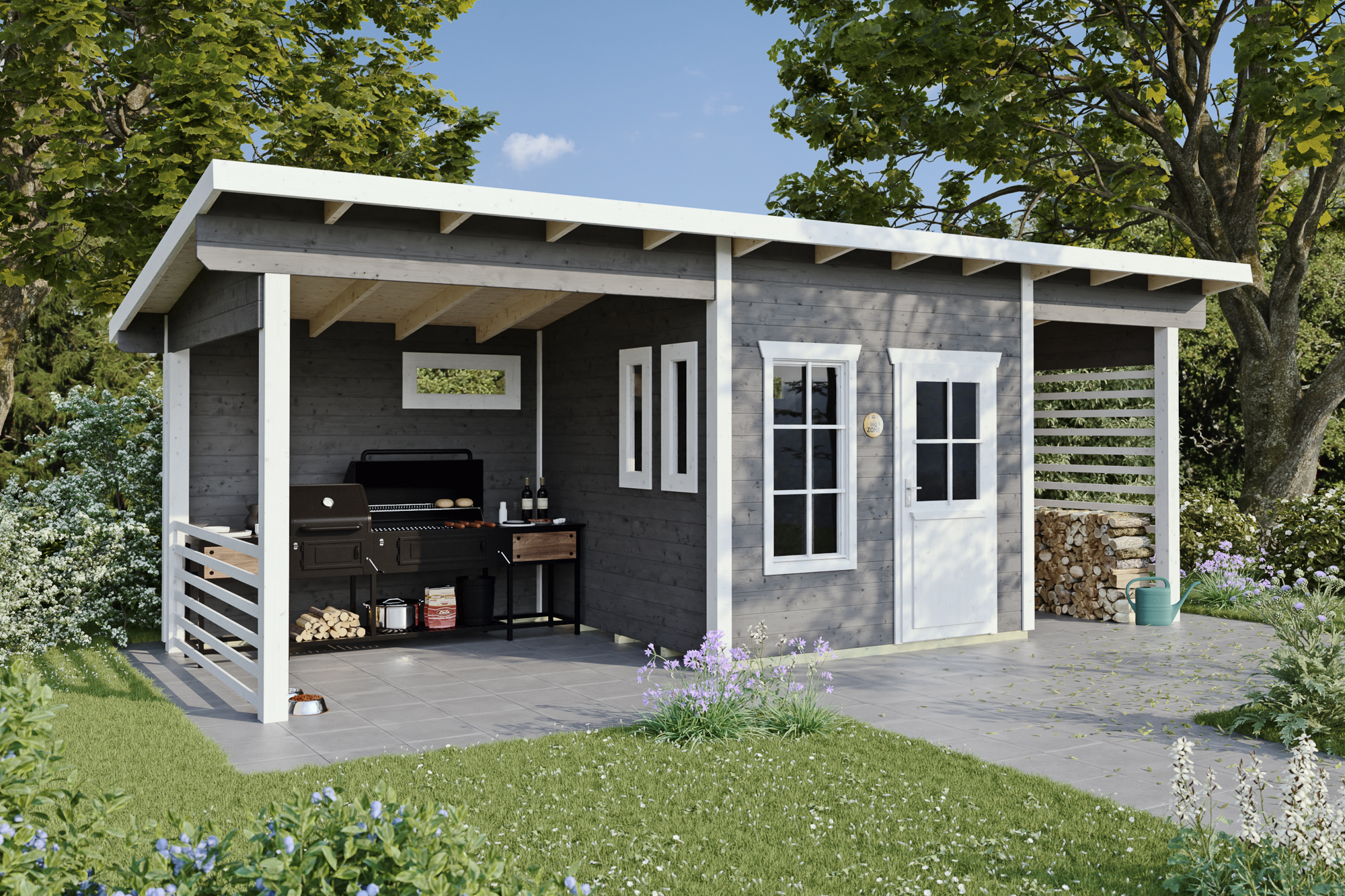 Gartenhaus Namur, 690 x 250 cm, schiefergrau