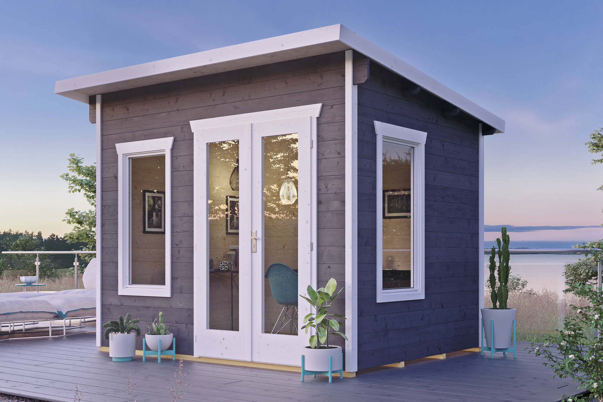 Gartenhaus Solna, 300x215cm, schiefergrau
