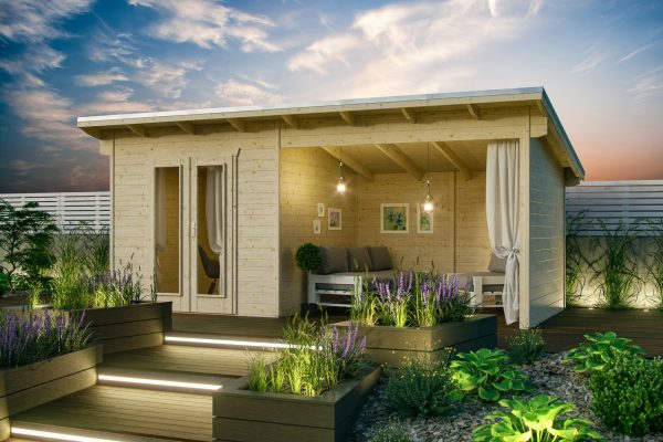 Gartenhaus Texel 550 x 250 cm, natur