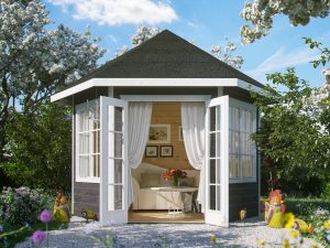 Pavillon Almelo 350x303cm, schiefergrau