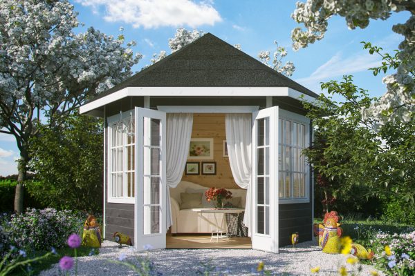 Pavillon Almelo 350x303cm, schiefergrau