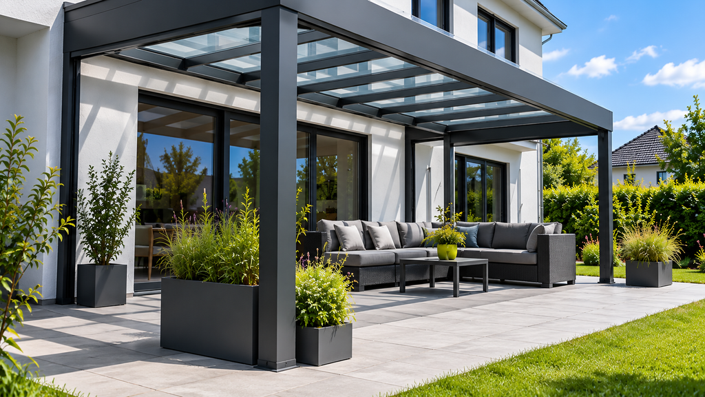 Terrassenüberdachung Holz oder Aluminium – moderne Aluminiumüberdachung