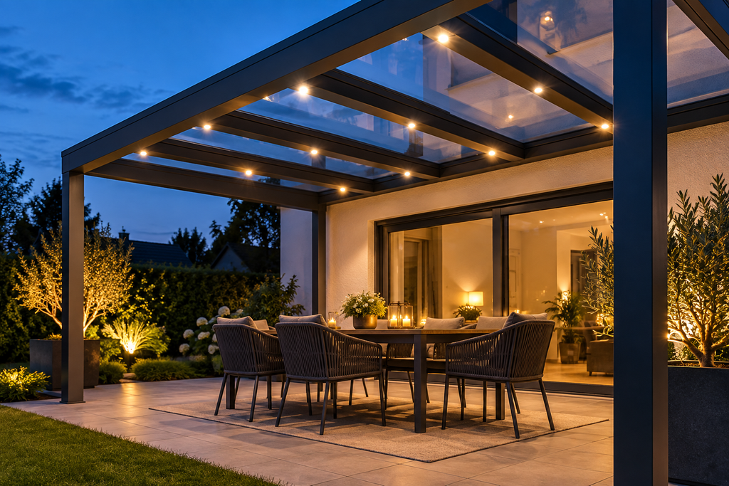 Terrassenüberdachung Beleuchtung mit LED Spots
