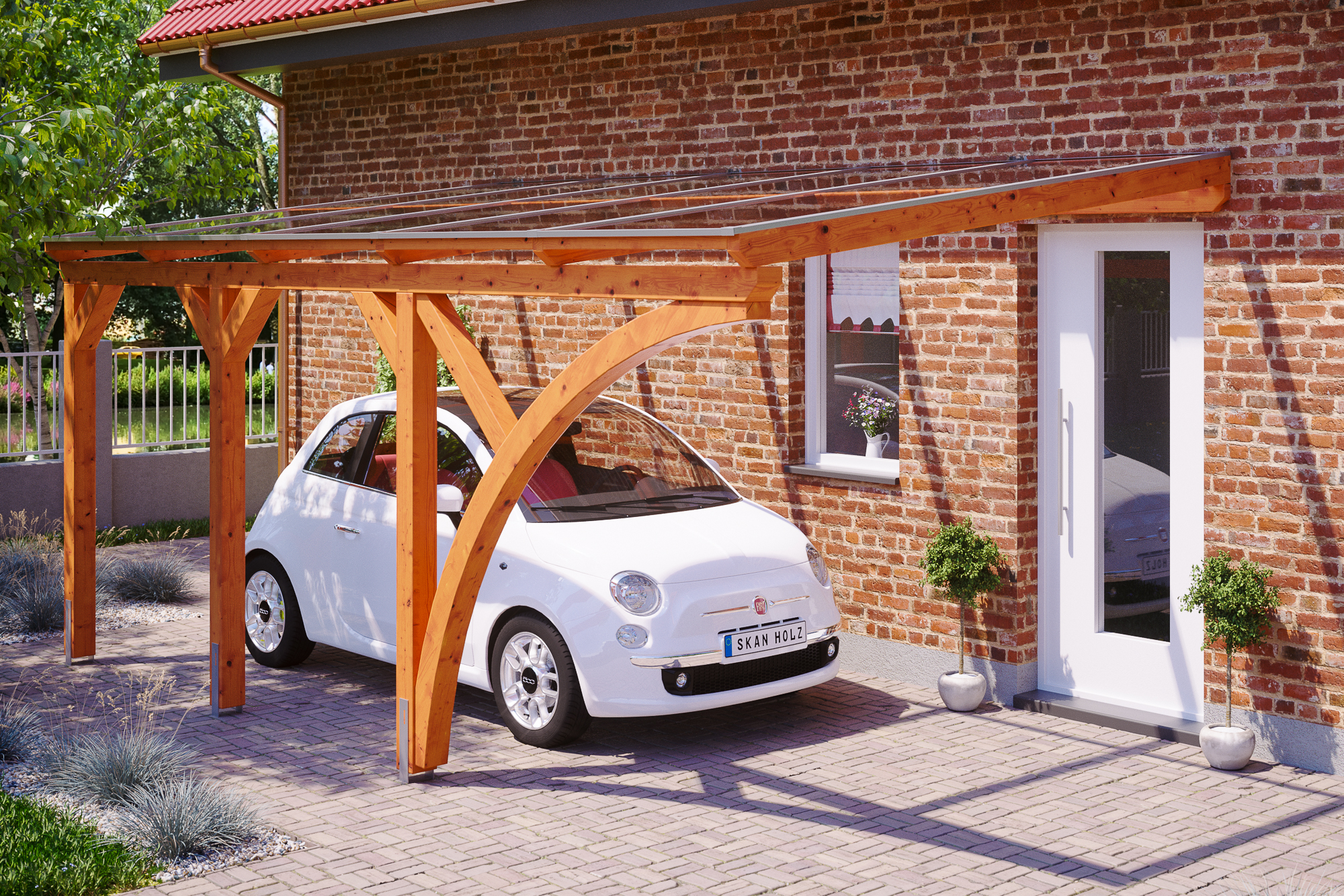 Carport Eifel 300 x 541 cm, eiche hell