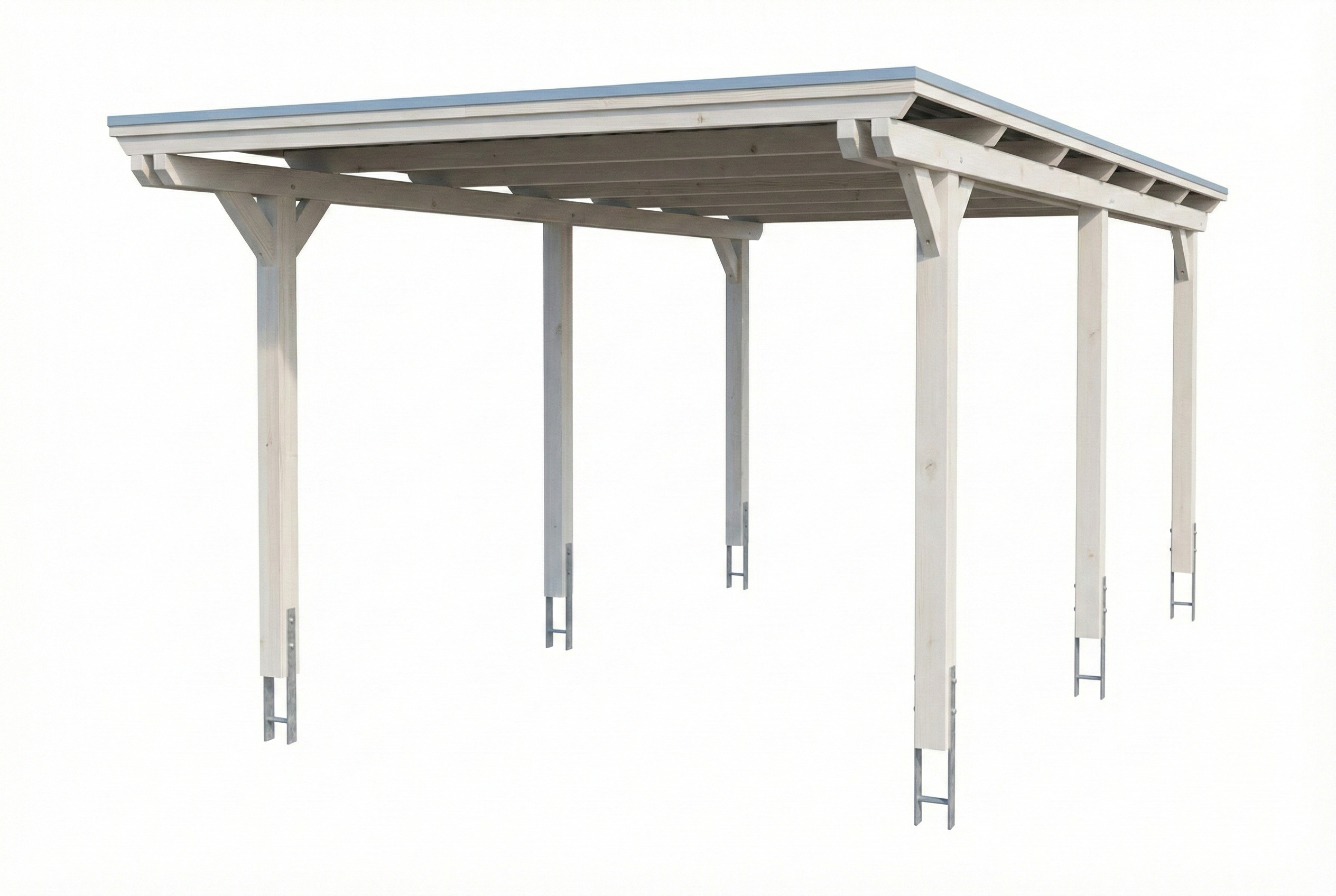 AI generated – Carport Emsland 340 x 604 cm, Stahl-Dachplatten mit Antikondensvlies, weiß