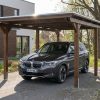 AI generated – Carport Emsland 340 x 604 cm mit EPDM-Dach, nussbaum