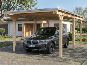 AI generated – Carport Emsland 340 x 604 cm mit EPDM-Dach, natur