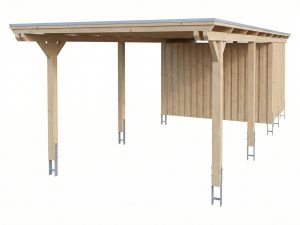 AI generated – Carport Emsland 340 x 846 cm mit EPDM-Dach, natur