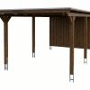 AI generated – Carport Emsland 340 x 846 cm, Stahl-Dachplatten mit Antikondensvlies, nussbaum