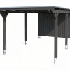 AI generated – Carport Emsland 340 x 846 cm, Stahl-Dachplatten mit Antikondensvlies, schiefergrau