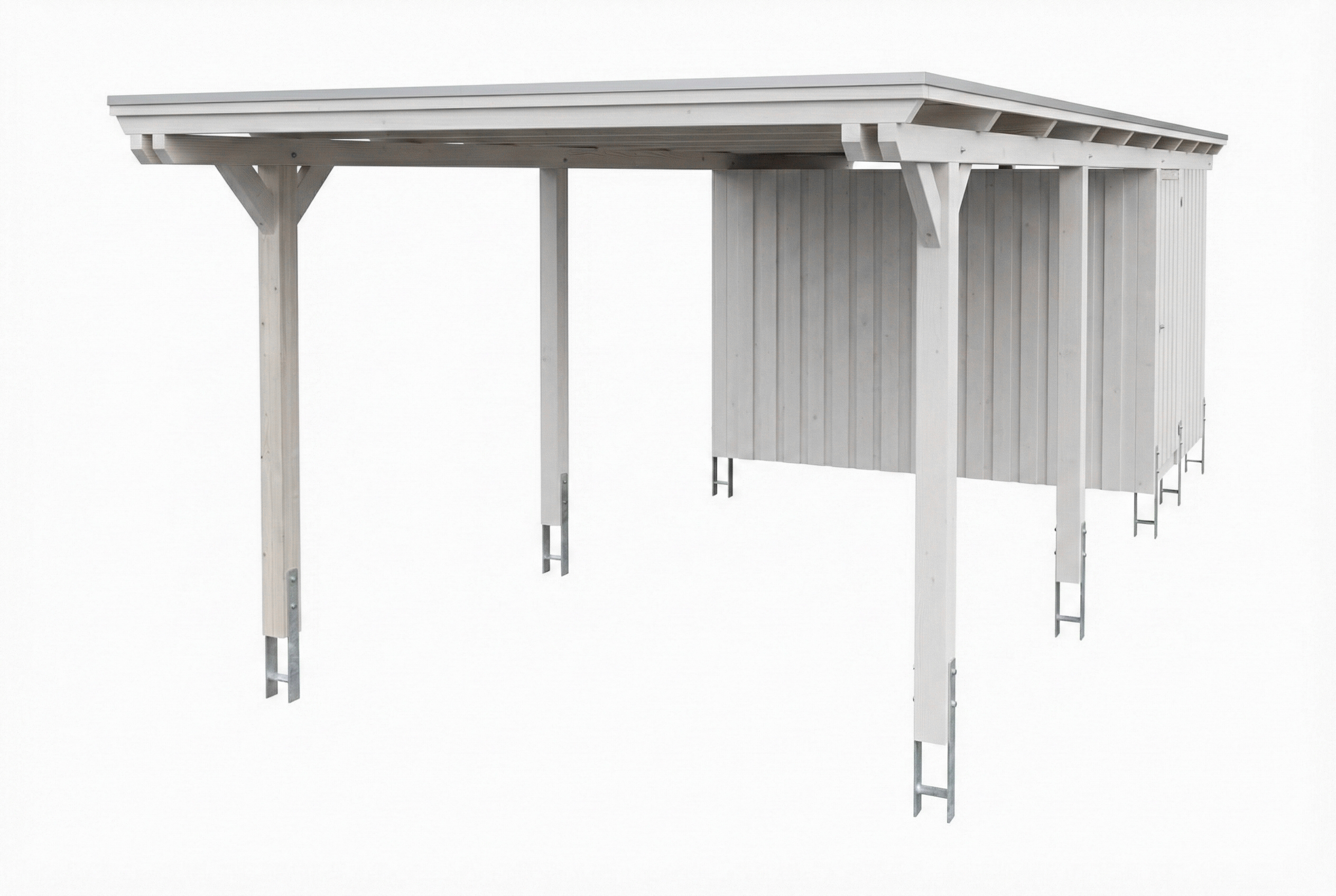 AI generated – Carport Emsland 340 x 846 cm, Stahl-Dachplatten mit Antikondensvlies, weiß