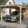 AI generated – Carport Emsland 340 x 846 cm mit EPDM-Dach, mit Abstellraum, natur