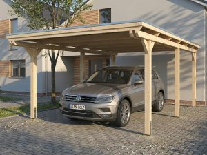 AI generated – Carport Emsland 402 x 604 cm mit EPDM-Dach, natur