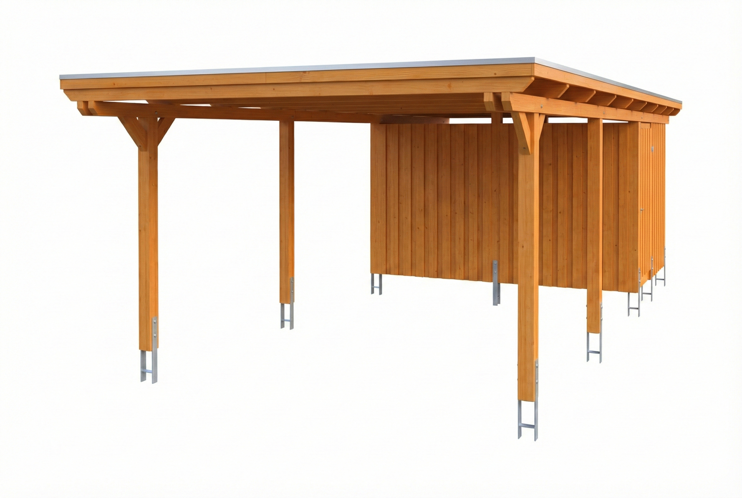 Carport Emsland 402 x 846 cm, Stahl-Dachplatten mit Antikondensvlies, eiche hell AI generated – Carport Emsland 402 x 846 cm, Stahl-Dachplatten mit Antikondensvlies, eiche hell