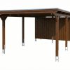 AI generated – Carport Emsland 402 x 846 cm, Stahl-Dachplatten mit Antikondensvlies, nussbaum