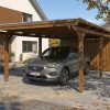 Carport Emsland 402 x 846 cm mit EPDM-Dach, mit Abstellraum, nussbaum AI generated – Carport Emsland 402 x 846 cm mit EPDM-Dach, mit Abstellraum, nussbaum