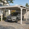 Carport Emsland 402 x 846 cm, Stahl-Dachplatten mit Antikondensvlies, mit Abstellraum, weiß AI generated – Carport Emsland 402 x 846 cm, Stahl-Dachplatten mit Antikondensvlies, mit Abstellraum, weiß
