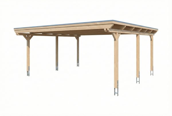 AI generated – Carport Emsland 609 x 604 cm mit EPDM-Dach, natur