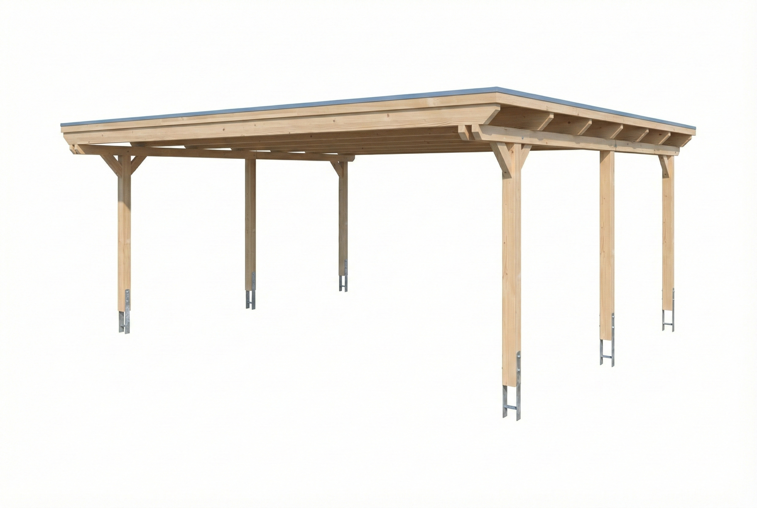AI generated – Carport Emsland 609 x 604 cm mit EPDM-Dach, natur