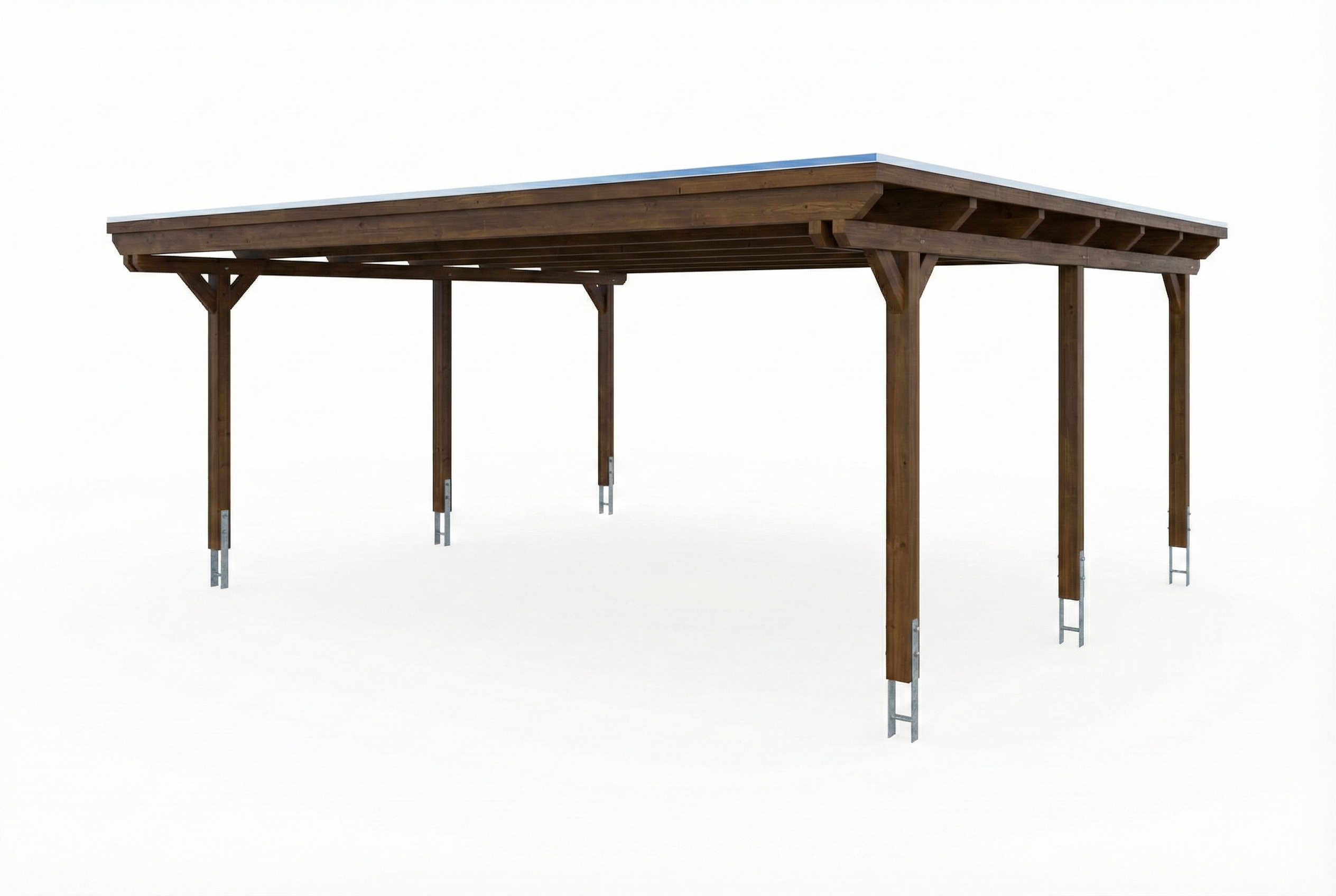 AI generated – Carport Emsland 609 x 604 cm mit EPDM-Dach, nussbaum