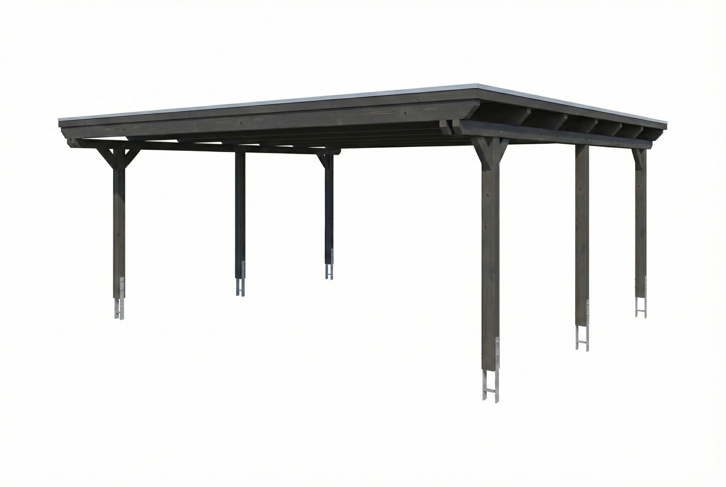 AI generated – Carport Emsland 609 x 604 cm mit EPDM-Dach, schiefergrau