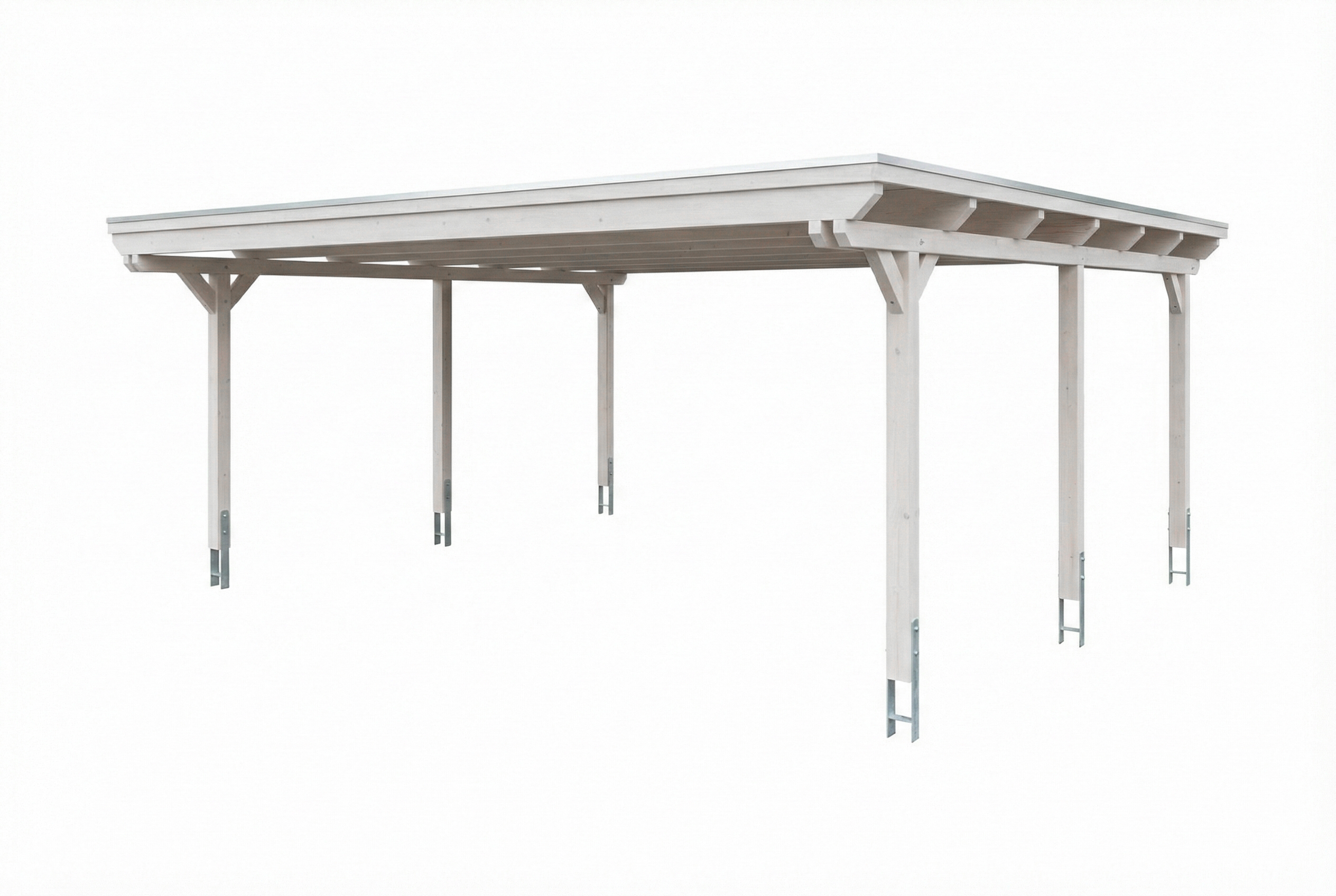 AI generated – Carport Emsland 609 x 604 cm mit EPDM-Dach, weiß