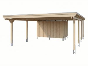 AI generated – Carport Emsland 609 x 846 cm mit EPDM-Dach, natur
