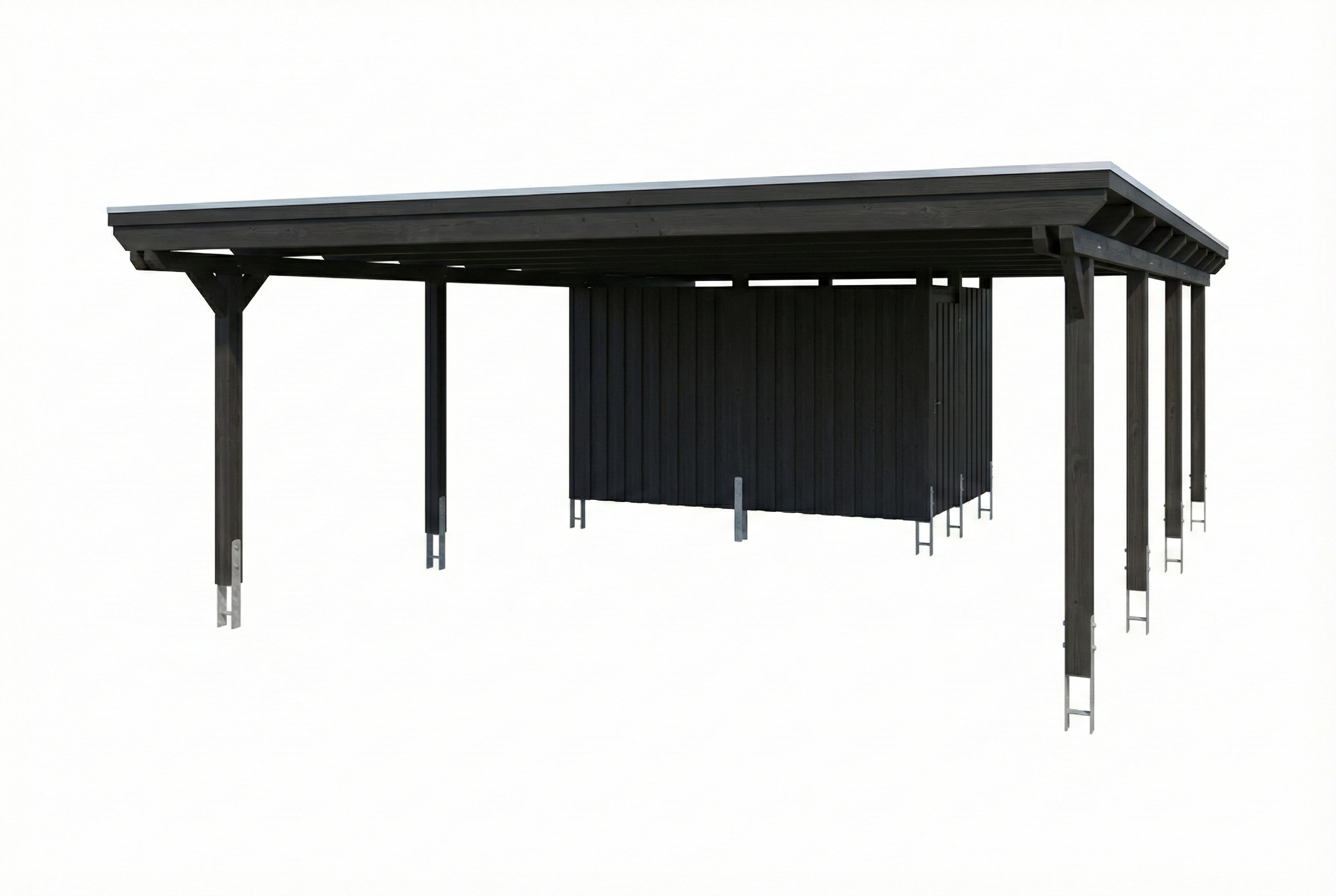 AI generated – Carport Emsland 609 x 846 cm, Stahl-Dachplatten mit Antikondensvlies, anthrazit
