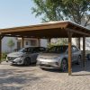 AI generated – Carport Emsland 609 x 846 cm mit EPDM-Dach, nussbaum