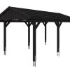 Carport Fichtelberg 317 x 566 cm, schwarze Schindeln, anthrazit