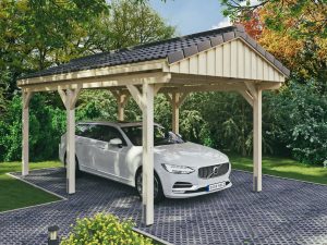 Carport Fichtelberg 317 x 566 cm, Dachlattung, natur