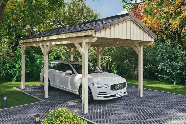 Carport Fichtelberg 317 x 566 cm, Dachlattung, natur