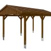 Carport Fichtelberg 317 x 566 cm, rote Schindeln, nussbaum
