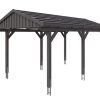 Carport Fichtelberg 317 x 566 cm, rote Schindeln, schiefergrau