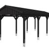 Carport Fichtelberg 317 x 808 cm, rote Schindeln, anthrazit