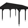 Carport Fichtelberg 423 x 566 cm, rote Schindeln, anthrazit