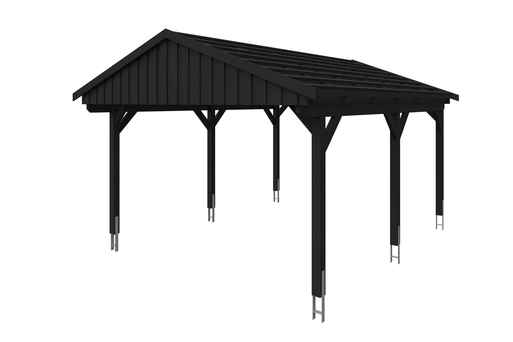 Carport Fichtelberg 423 x 566 cm, rote Schindeln, anthrazit