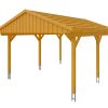 Carport Fichtelberg 423 x 566 cm, rote Schindeln, eiche hell Carport Fichtelberg 423 x 566 cm, rote Schindeln, eiche hell