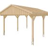 Carport Fichtelberg 423 x 566 cm, rote Schindeln, natur Carport Fichtelberg 423 x 566 cm, rote Schindeln, natur