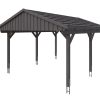 Carport Fichtelberg 423 x 566 cm, rote Schindeln, schiefergrau Carport Fichtelberg 423 x 566 cm, rote Schindeln, schiefergrau
