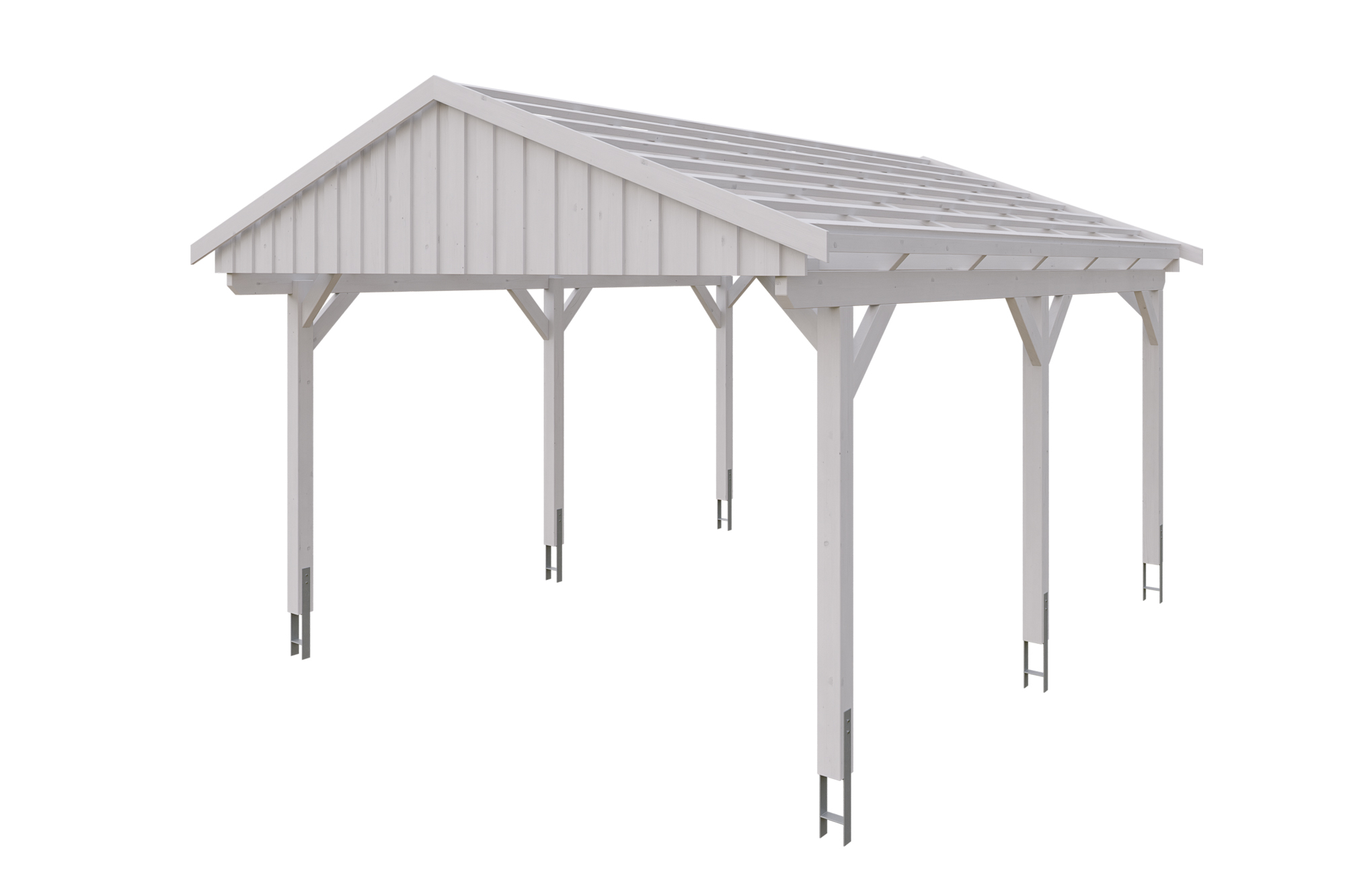 Carport Fichtelberg 423 x 566 cm, rote Schindeln, weiß Carport Fichtelberg 423 x 566 cm, rote Schindeln, weiß